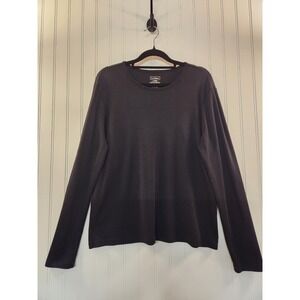 LL Bean Women's Black 100% Supima Cotton Crew Neck Long Sleeve Top Size L Reg